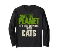 Divertente Sarcastico Citazione Ambiente Save The Planet Cats Mom Maglia a Manica