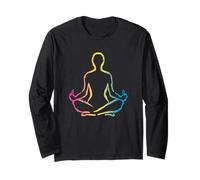 Divertente Sarcastico Dito Medio Yoga Posa Design Maglia a Manica