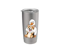 Divertente sarcastico Silly Goose Abbracciare Corgi Cane Abbraccio Umorismo Bicchiere termico in acciaio inox doppia parete