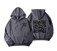 Divertente scansione del codice B Felpa con Cappuccio Unisex Felpa con Cappuccio codice Unisex Divertente (Dark Gray,XS)