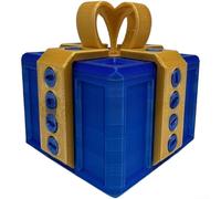 Divertente scatola per scherzi a sorpresa con vite 3D e parti rotanti, regalo per amici e familiari per compleanni, Natale o Halloween (blu dorato)