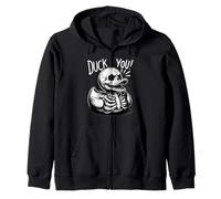 Divertente scheletro anatra camicia anatra voi sarcastico umorismo gotico Felpa con Cappuccio
