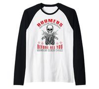 Divertente Scheletro Boomers Badass Generazione Prima di Maglia con Maniche Raglan