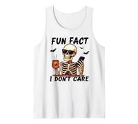 Divertente Scheletro Coffee Halloween Camicia Fun Fact I Don't Care Canotta