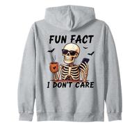 Divertente Scheletro Coffee Halloween Camicia Fun Fact I Don't Care Felpa con Cappuccio