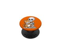 Divertente scheletro e gatto felice PopSockets PopGrip Adesivo