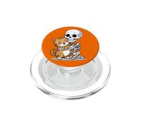 Divertente scheletro e gatto felice PopSockets PopGrip per MagSafe