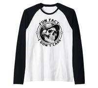 Divertente Scheletro Fatto Divertente Non Mi Interessa Maglia con Maniche Raglan