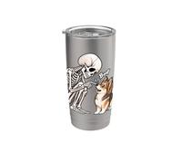 Divertente scheletro islandese cane da pastore Boop Halloween amante dei cani Bicchiere termico in acciaio inox doppia parete