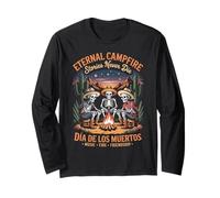 Divertente scheletro messicano di teschio di zucchero Día de los Muertos Maglia a Manica