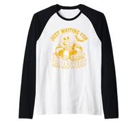 Divertente Scheletro spettrale Ti aspetta Halloween Maglia con Maniche Raglan