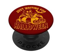 Divertente scheletro spettrale ti aspetta Halloween PopSockets PopGrip Adesivo