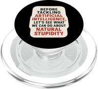 Divertente scherzo AI Intelligenza Artificiale Stupidità Naturale Divertimento PopSockets PopGrip per MagSafe