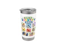 Divertente scherzo birdwatcher birdwatching, Come identificare gli uccelli Bicchiere termico in acciaio inox doppia parete