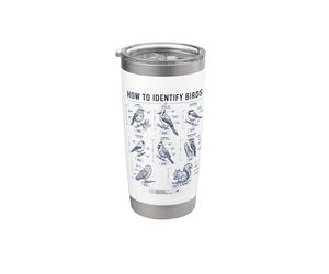 Divertente scherzo birdwatcher birdwatching, Come identificare gli uccelli Bicchiere termico in acciaio inox doppia parete