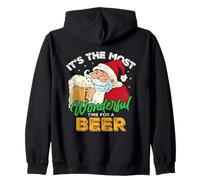 Divertente Scherzo di Babbo Natale è Il Momento più Meraviglioso per Una Birra Felpa con Cappuccio