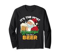 Divertente Scherzo di Babbo Natale è Il Momento più Meraviglioso per Una Birra Maglia a Manica