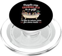 Divertente scherzo invecchiante crescente vecchio ritorno gatto vasca scherzo donne uomini PopSockets PopGrip per MagSafe