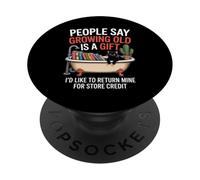 Divertente scherzo invecchiante crescente vecchio ritorno gatto vasca scherzo donne uomini PopSockets PopGrip Adesivo