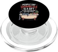 Divertente scherzo invecchiante crescente vecchio ritorno gatto vasca scherzo donne uomini PopSockets PopGrip per MagSafe
