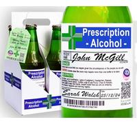 Divertente scherzo Prescrizione Alcool Birra Portabottiglie per birra, vino, prosecco, etichette per bottiglie ed etichetta regalo Regali per la festa del papà per papà uomini e donne. Regali di