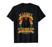Divertente Schipperke Piccolo Diavolo Nero Cane Mamma & papà Retro Maglietta
