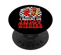 Divertente Schizzo su Juicy Wieners 4 luglio Hotdog PopSockets PopGrip Adesivo
