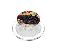 Divertente Schnauzer gigante che dorme albero di Natale PopSockets PopGrip per MagSafe