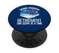 Divertente sci alpino attraverso la pensione un pendio alla volta PopSockets PopGrip Adesivo