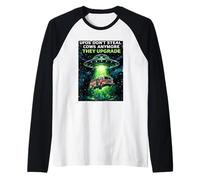 Divertente Sci Fi UFOs Non rubare Mucche più aggiornamento Maglia con Maniche Raglan