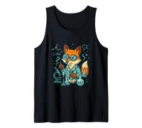 Divertente Scienza Fox Chemist Lab Nerd Opera d'Arte Canotta