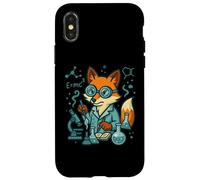 Divertente scienza Fox Chemist Lab Nerd Opera d'arte Custodia per iPhone X/XS