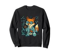Divertente Scienza Fox Chemist Lab Nerd Opera d'Arte Felpa