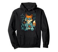 Divertente Scienza Fox Chemist Lab Nerd Opera d'Arte Felpa con Cappuccio