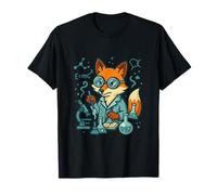 Divertente Scienza Fox Chemist Lab Nerd Opera d'Arte Maglietta