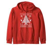Divertente Scienza Natale Ugly Maglione Chimica Albero Felpa con Cappuccio