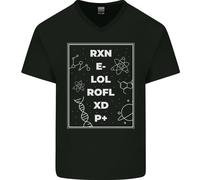 Divertente Scienza RXN E- LOL ROFL XD P+ Geek Maglietta Uomo Collo A V In Cotone