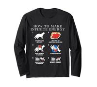 Divertente Scienza Sarcasmo Ipotesi Infinite Energy Loop Cat Maglia a Manica