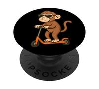 Divertente scimmia Scooter amante degli animali Ragazzi Ragazze Bambini PopSockets PopGrip Adesivo