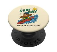 Divertente Scimmia Surf Vacanze Estive Surf Giorno Ragazzi Ragazze PopSockets PopGrip Adesivo
