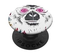 Divertente scimmia trippy grafica arte per uomo donna vintage retrò PopSockets PopGrip Adesivo