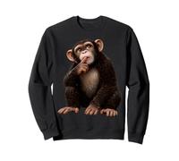 Divertente Scimpanzé con Faccia di Scimmia per Donne Uomini Bambini Amanti delle Scimmie Felpa