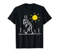 Divertente scioglimento Doodle Guy Onda di Calore Caldo Estate Tempo Maglietta