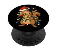 Divertente scoiattolo che dabbing Natale vacanze di Natale ragazzi ragazze PopSockets PopGrip Adesivo