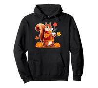 Divertente scoiattolo Con Maglione Autunno Grafica Felpa con Cappuccio