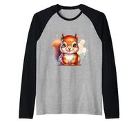 Divertente Scoiattolo Foresta Animale Design per Bambini Maglia con Maniche Raglan