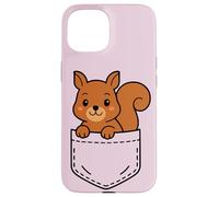 Divertente scoiattolo tascabile con animali della foresta Custodia per iPhone 15