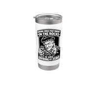 Divertente scritta "Whisky on the rocks Servire Old Shotte" Bicchiere termico in acciaio inox doppia parete