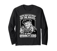 Divertente Scritta Whisky on The Rocks Servire Old Shotte Maglia a Manica
