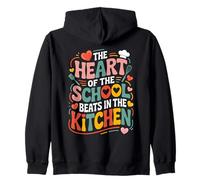 Divertente Scuola Cucina Cuore Chef Amore Cuoco Personale Felpa con Cappuccio